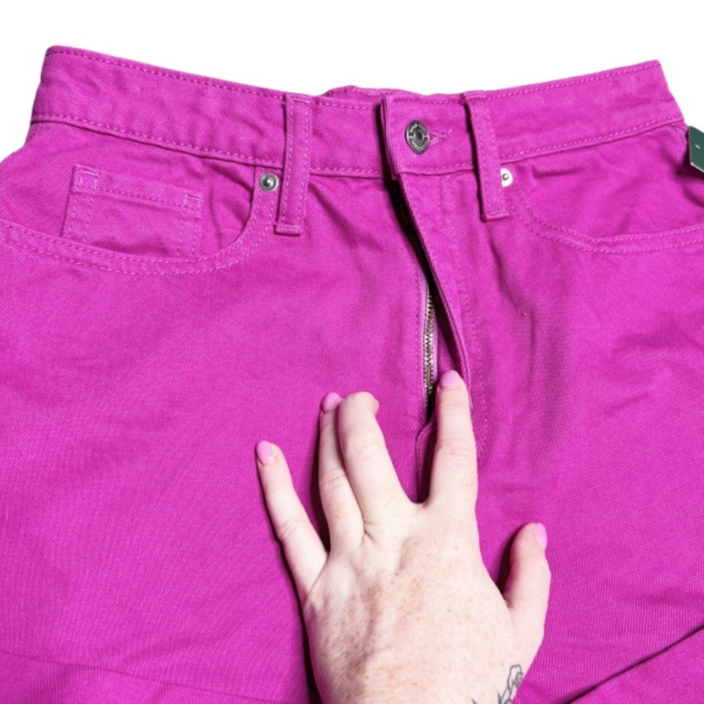 NWT Wild Fable Womens Pink High Waisted Cuffed Denim Summer Casual Shorts Size 4 - Picture 6 of 16